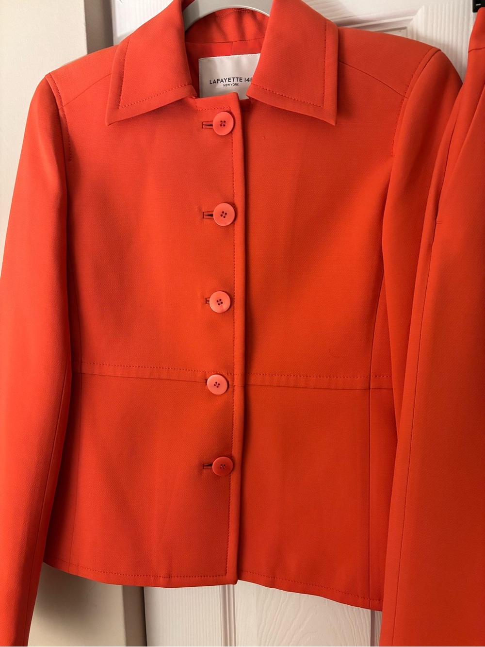 β¨ Lafayette 148 New York Stamped Poppy Waist Seam Blazer & Gates Pant Set NWT - Picture 8 of 12